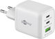 Goobay Φορτιστής Χωρίς Καλώδιο με Θύρα USB-A και 2 Θύρες USB-C 65W Power Delivery Λευκός (64754)