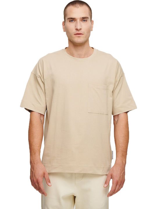 Premium Denim T-shirt Beige