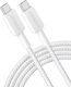 Anker 322 USB 2.0 Cable USB-C male - USB-C 60W PD Λευκό 1.8m A81F6G21