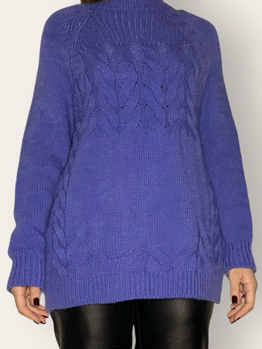 Chaton Damen Langarm Pullover Wolle Purple