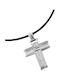 JewelStories Herren Kreuz aus Silber mit Schnur