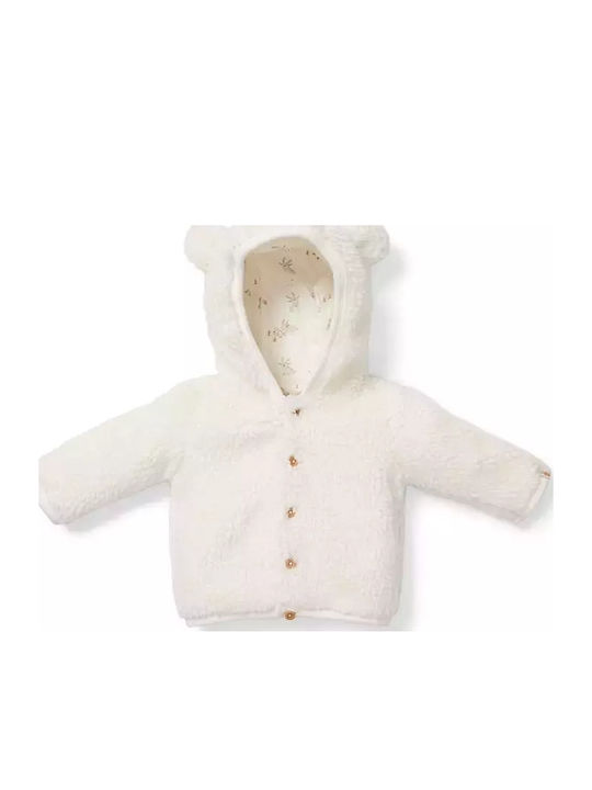 Παιδική Ζακέτα Γούνινη με Κουκούλα Λευκή Teddy Bunny