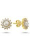 Paraxenies Earrings made of Silver Gold Plated with Stones & Pearls