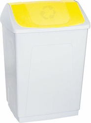 Denox Waste Bin Waste Plastic White-Yellow 55lt 1pcs