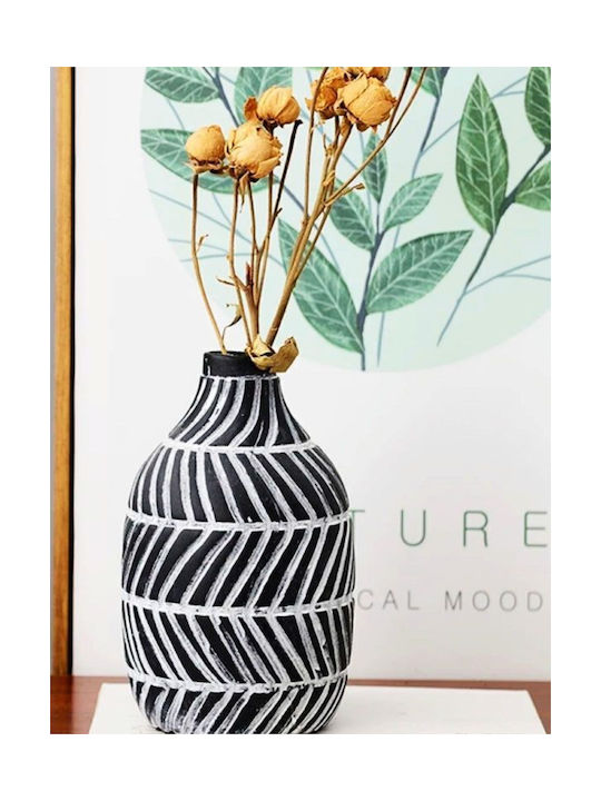 Decorative Vase Ceramic Black 12x20x20cm 1pcs