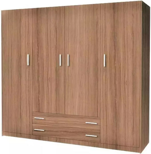 Four Door Wardrobe Walnut 200x60x180cm