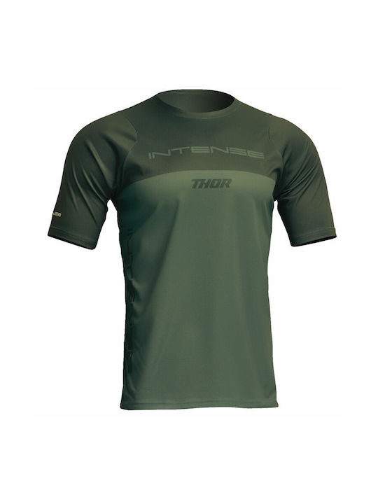 Thor Herren Kurze Ärmel Fahrradtrikot Berg Grün