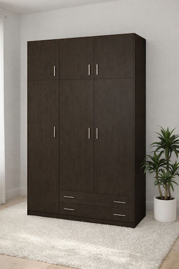 Triple Door Wardrobe with Loft Vega 150x60x240cm