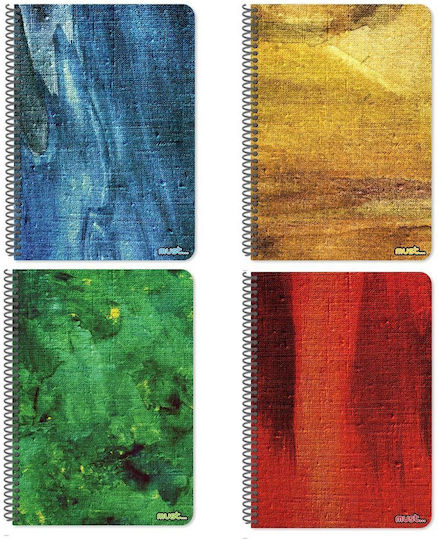 Must Team Spiral Hefte Geregelt A4 60 Blätter 2 Themen Canvas 8Stück (Μverschiedene Designs/Farben)