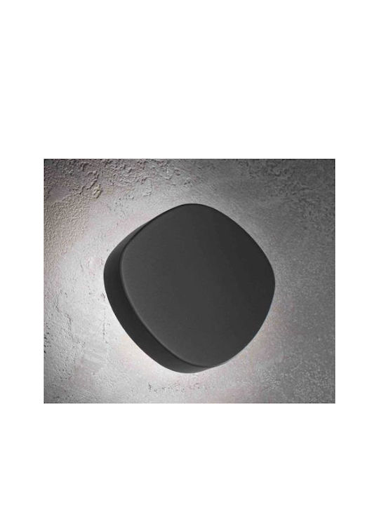 Zafferano Επιτοίχιο Εξωτερικό Φωτιστικό LED IP54 7W με Θερμό Λευκό Φως 12.4x13.3x4.9εκ.