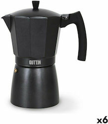 Quttin Stovetop Espresso Pot for 12 Cups Silver