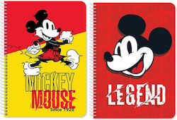 Disney Σπιράλ Τετράδιο Ριγέ Α4 60 Φύλλων Mickey (Διάφορα Σχέδια)