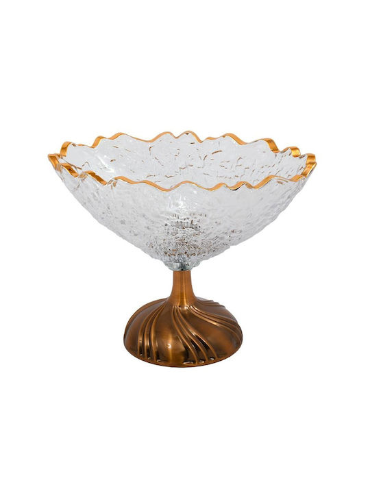 Fylliana Fl303 Декоративна купа Стъкло С Поднос Transparent-Bronze 1бр