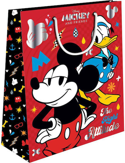 Diakakis Paper Bag for Gift with Theme "Mickey" Multicolored 18x23x11cm.