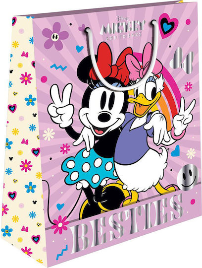 Diakakis Papier Geschenktasche mit Mickey Thema 33x45x12cm Verschiedene Farben