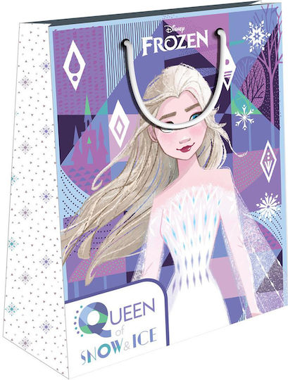 Diakakis Paper Bag for Gift with Theme "Frozen" Purple 33x45x12cm.