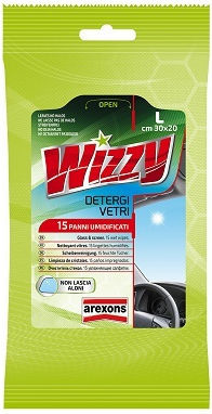 Arexons Wizzy Καθαριστικά Μαντηλάκια Τζαμιών Αυτοκινήτου 15τμχ