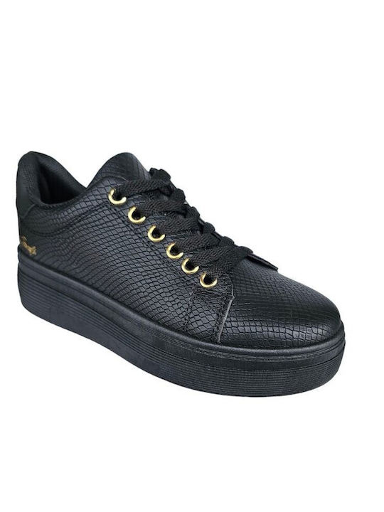 Damen Flatforms Sneakers BLACK