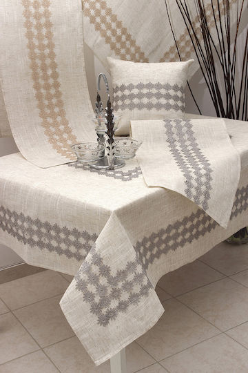 Ilis Home Tablecloth Linen Set No.42443 Gold 40x100cm