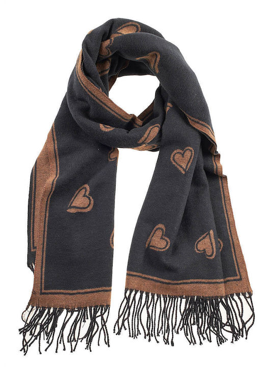 Verde Women's Wool Scarf Negru
