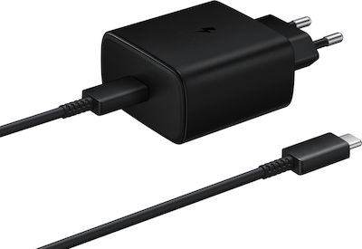 Samsung mit USB-C Anschluss und Kabel USB-C - USB-C 45W Schwarz (EP-TA845)