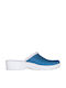 Goldenfit Damen Leder Clogs Blau