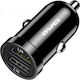 Awei Car Charger 12W 2.4A with Ports: 2xUSB Black Color
