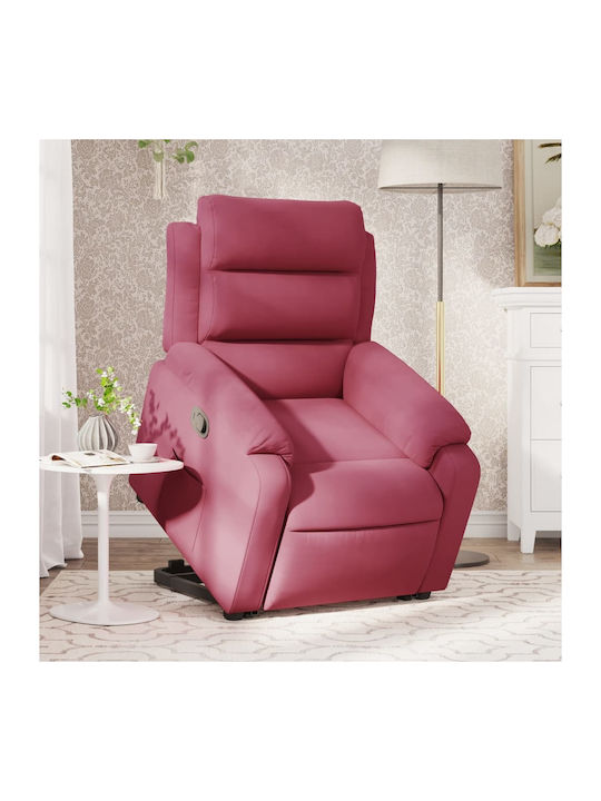 Relaxsessel mit Fußhocker Samt Bordeaux 75x92.5...