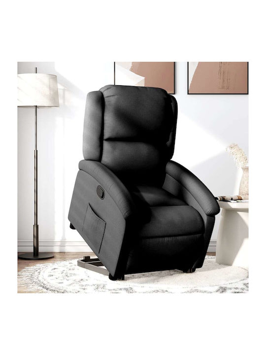 Relax Armchair with Footstool Black 71x86.5x99.5cm