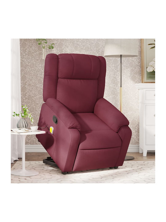 Πολυθρόνα Relax Massage με Υποπόδιο Μπορντό 77x...
