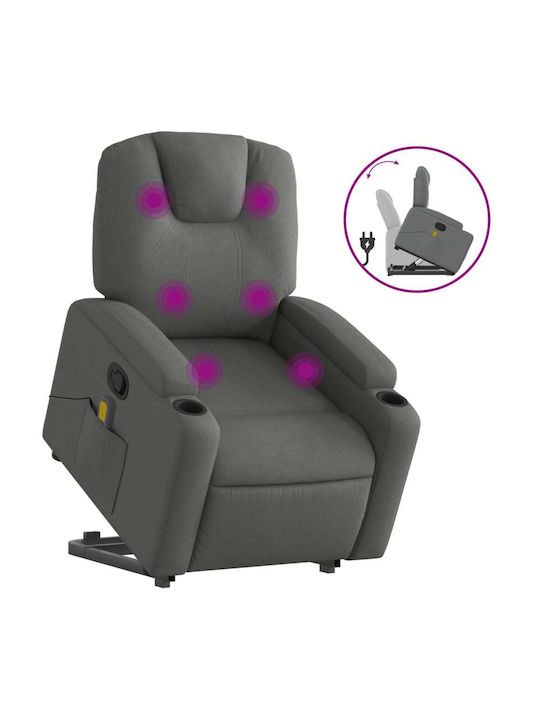 Relax Armchair Massage with Footstool Dark Grey