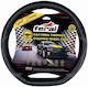 Auto Gs Car Steering Wheel Cover with Diameter 38cm made of Leatherette Black with White Stitching