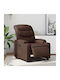 Fotoliu Relax cu Puf din Piele Ecologică Maro 75.5x93x99.5cm