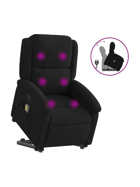 Relax Armchair Massage with Footstool Velvet Black