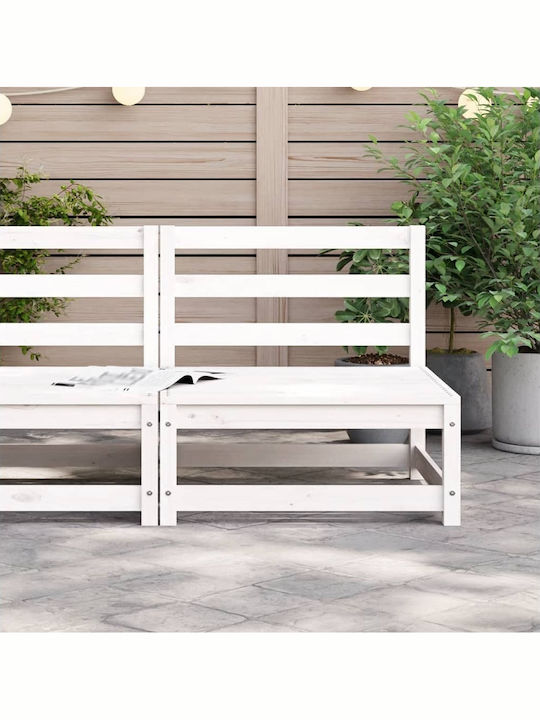 Outdoor-Sessel Hölzernes WHITE 70x70x67εκ.