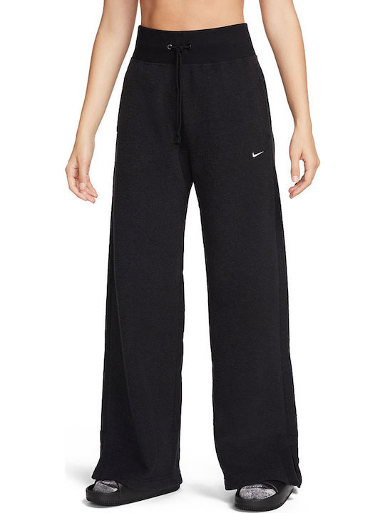 Sportswear Talie înaltă Pantaloni de Trening cu pantaloni evazati Fleece Black