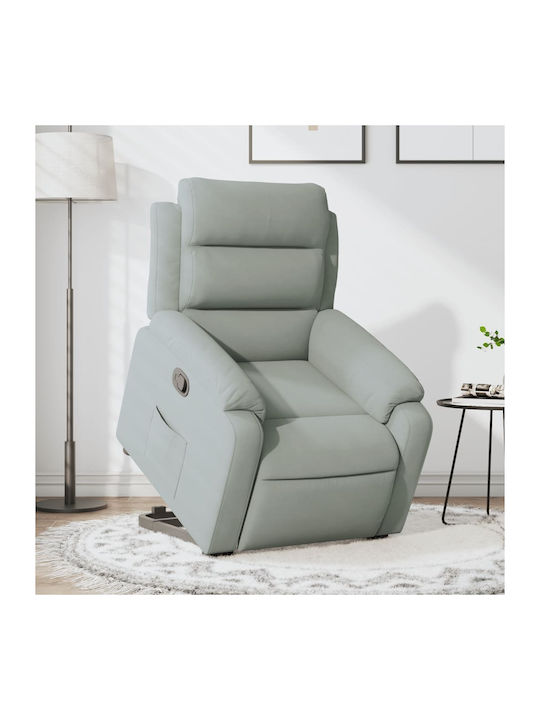 Relaxsessel mit Fußhocker Samt Light Grey 75x92...