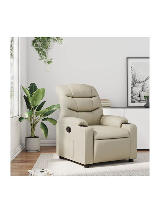 Relaxsessel mit Fußhocker aus Kunstleder Cream ...