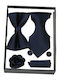 Privato 003 Geschenk Fliege - Einstecktuch - Manschettenknöpfe - Reversnadel - Blaue Blume