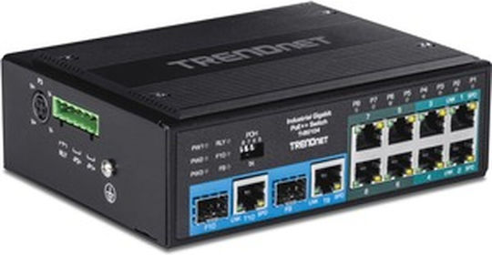 Trendnet TI-BG104 Unmanaged L2 PoE+ Switch με 8 Θύρες Gigabit (1Gbps) Ethernet και 2 SFP Θύρες