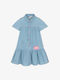 Billieblush Mädchen Kleid Denim Kurzärmelig Blau
