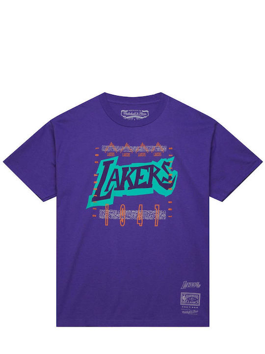 Mitchell & Ness Bărbați T-shirt Sportiv cu Mânecă Scurtă Violet