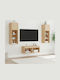 Living Room TV Unit with Lighting Oaks L80xW30cm