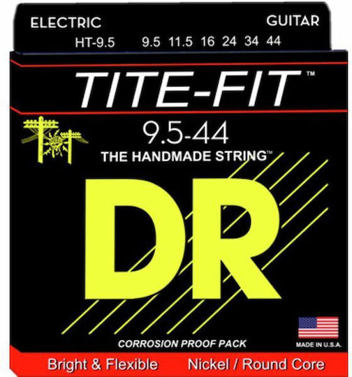 DR Tite-Fit HT-9.5 Σετ Χορδών Nickel Plated Steel Ηλεκτρικής Κιθάρας 9.5 - 44"