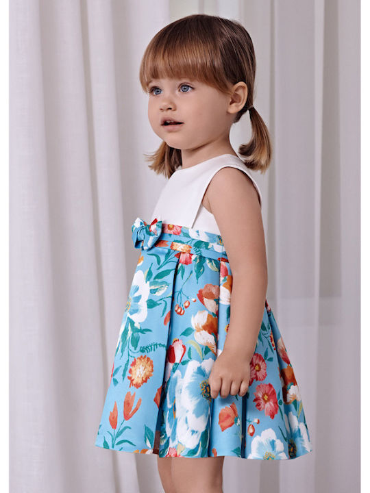 Abel & Lula Παιδικό Φόρεμα Σατέν Τυρκουάζ