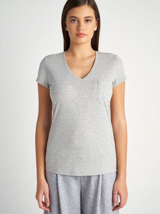 SugarFree Damen Sportlich Oversized T-shirt Gray