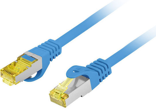 Lanberg S/FTP Cat.6a (Gigabit) Καλώδιο Δικτύου Ethernet 1m Μπλε