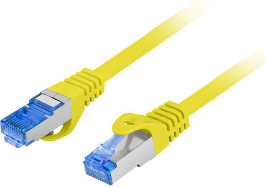 Lanberg S/FTP Cat.6a (Gigabit) Καλώδιο Δικτύου Ethernet 0.25m Κίτρινο