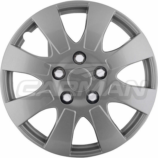 Carman Car Hubcap Set 14" 4pcs Silver