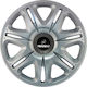 J-Tec Car Hubcap Set Nascar with Isuzu Emblem 13" 4pcs Silver